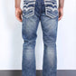 denim blue flat chevron bootcut jean men platini back