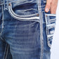 denim blue flat chevron bootcut jean men platini detail