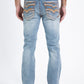 sky blue flat chevron bootcut jean men platini back