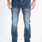 tint blue slim boot cut jean men holt platini front