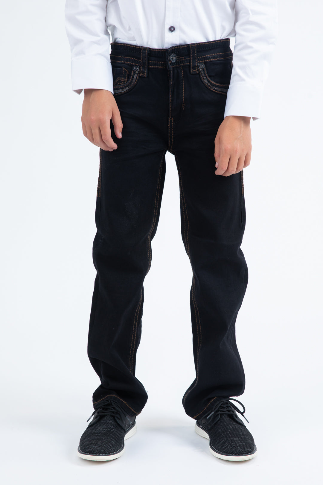 Holt Kid's Black Slim Boot Cut Jeans
