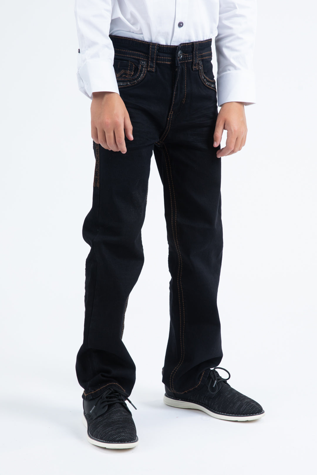 Holt Kid's Black Slim Boot Cut Jeans