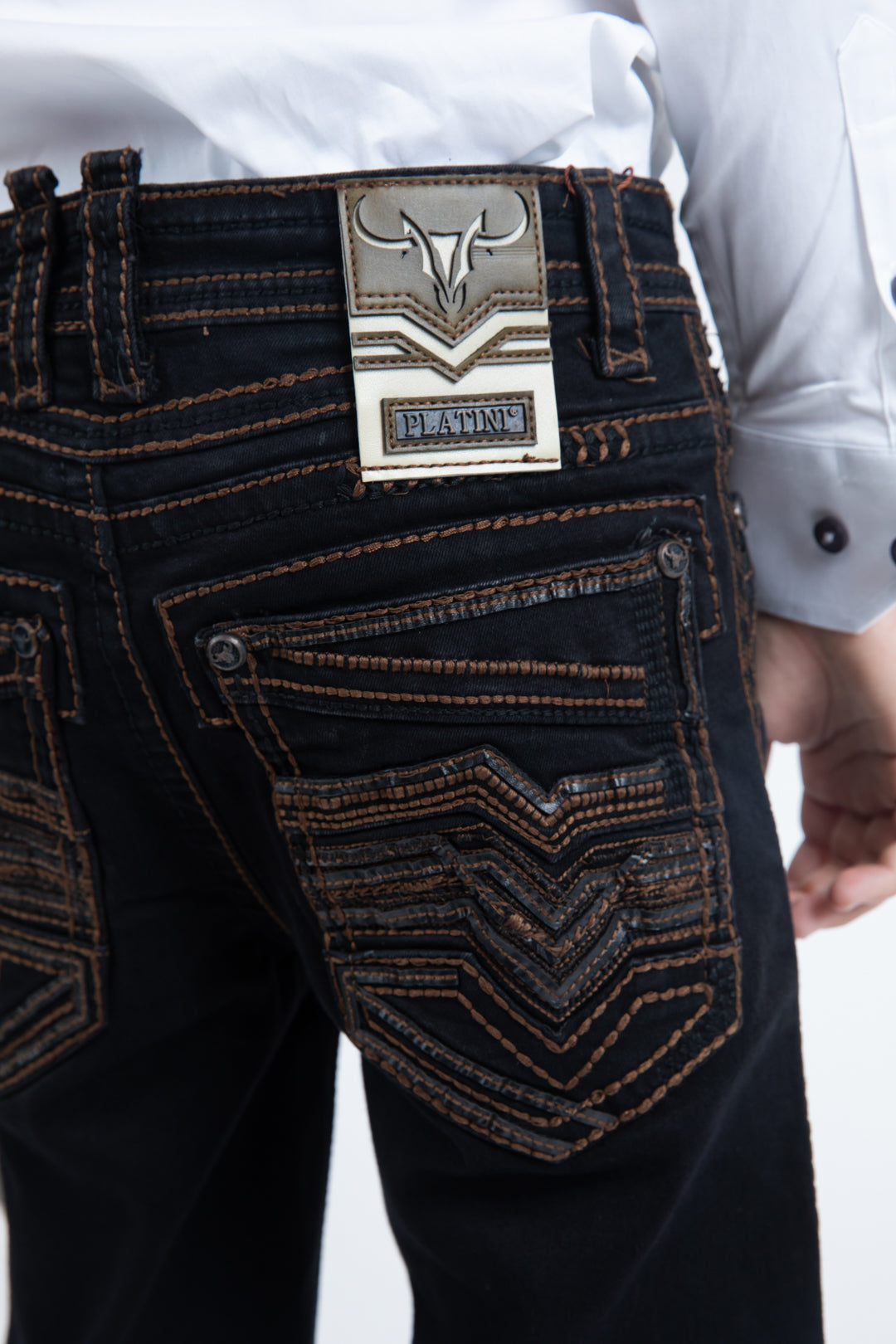 Holt Kid's Black Slim Boot Cut Jeans