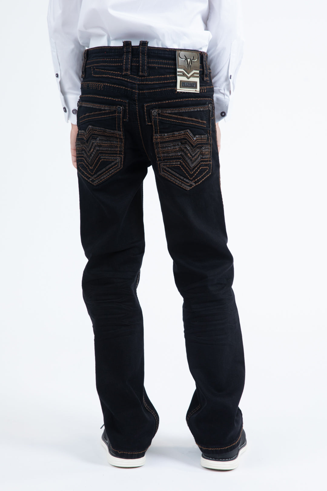 Holt Kid's Black Slim Boot Cut Jeans