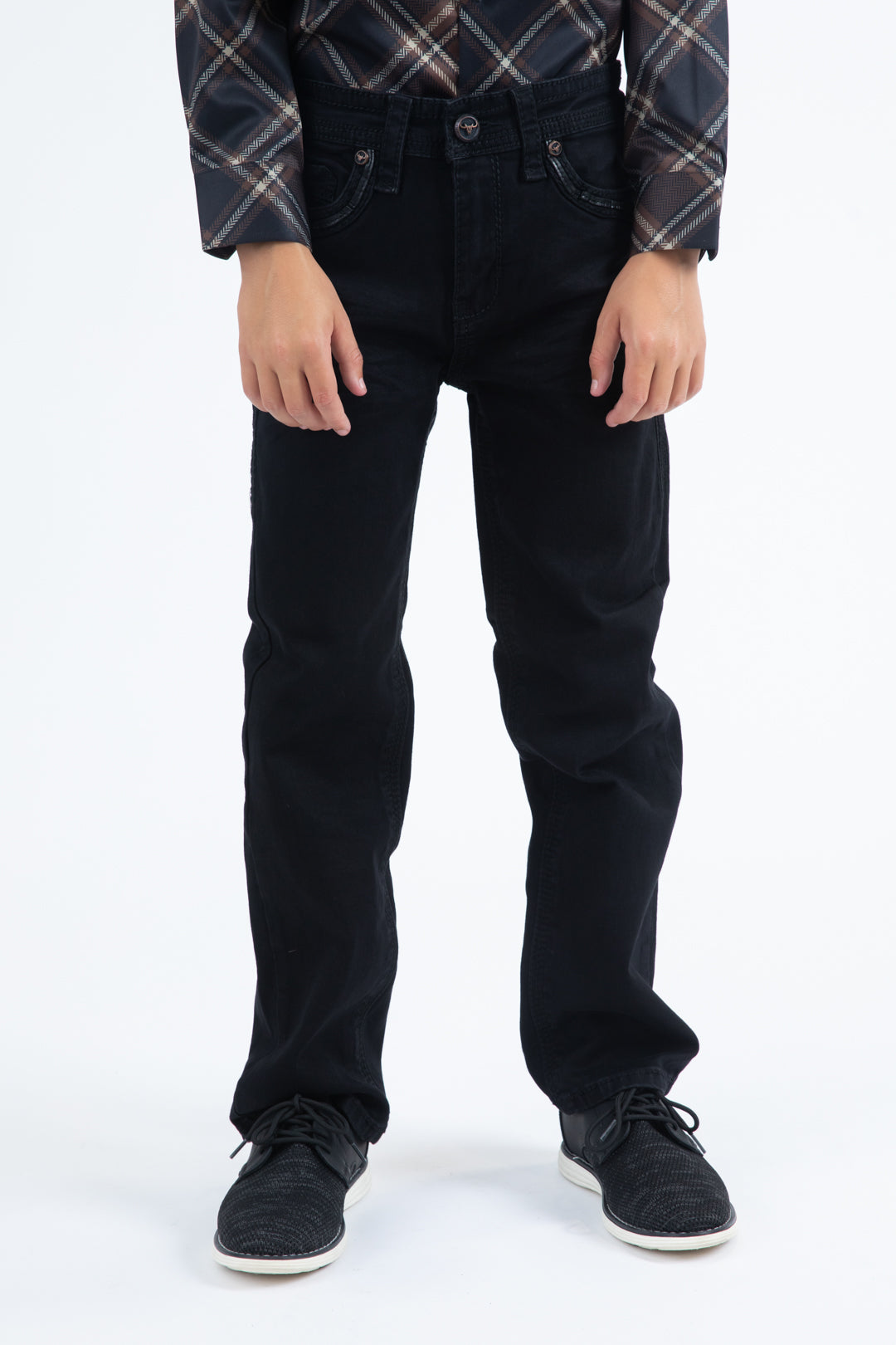 Holt Kid's Black Slim Boot Cut Jeans