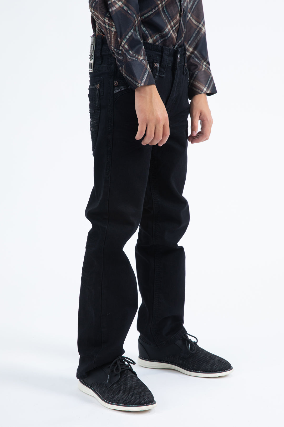 Holt Kid's Black Slim Boot Cut Jeans