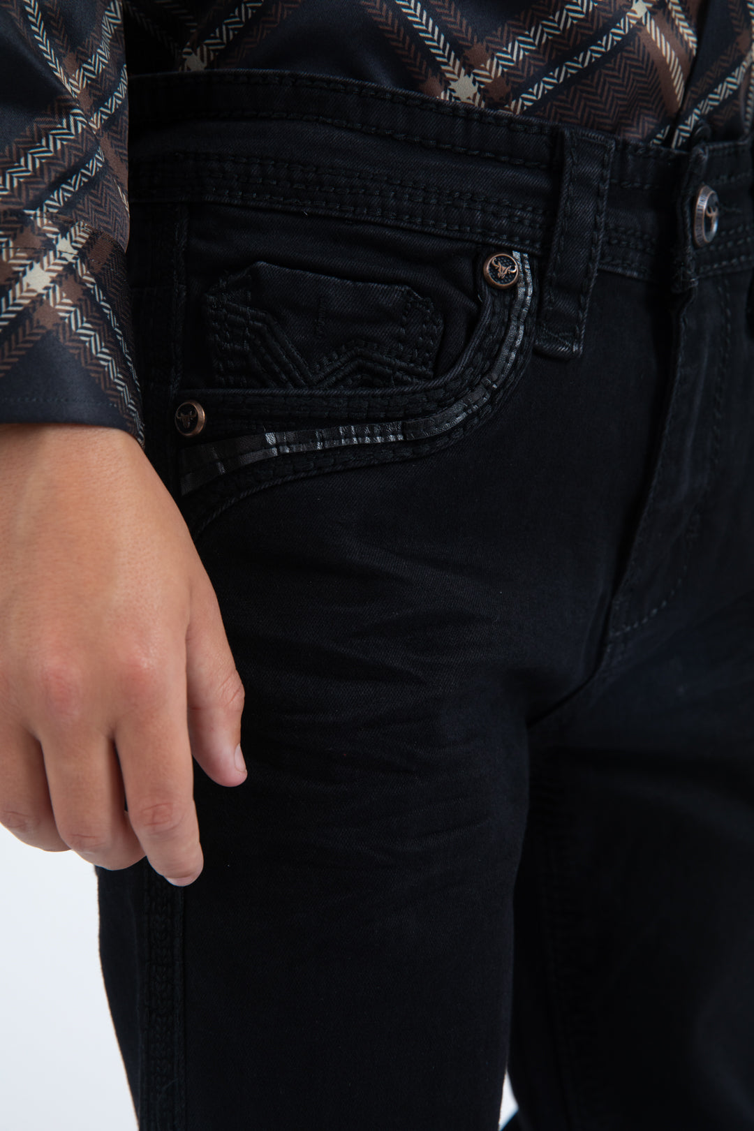 Holt Kid's Black Slim Boot Cut Jeans