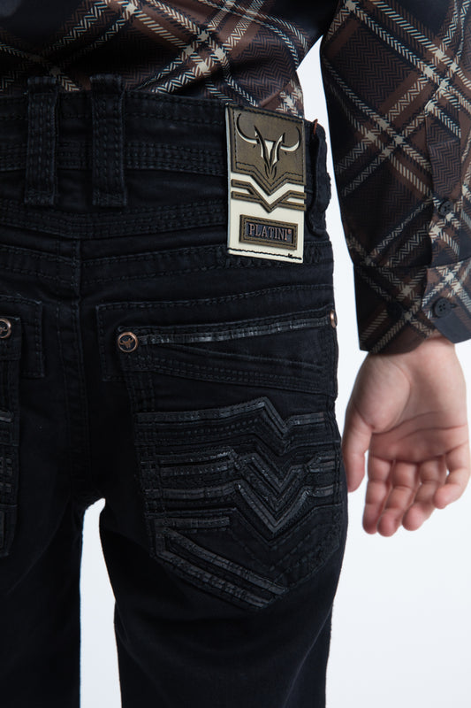 Holt Kid's Black Slim Boot Cut Jeans