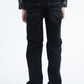 Holt Kid's Black Slim Boot Cut Jeans