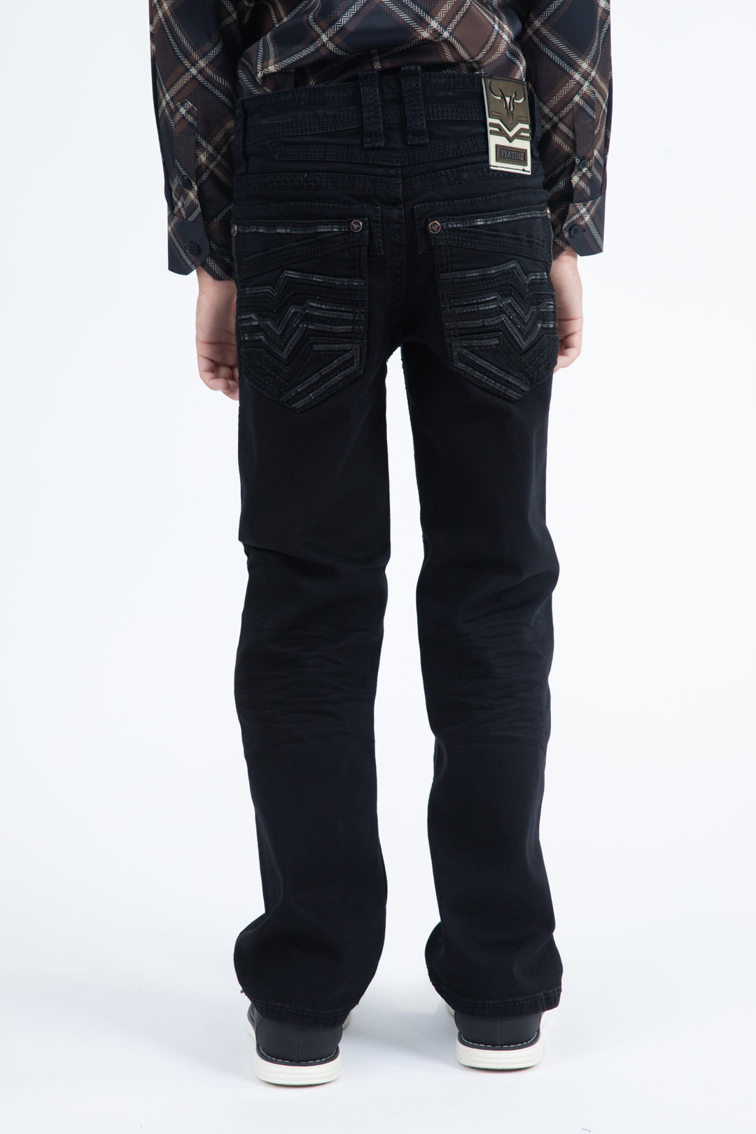 Holt Kid's Black Slim Boot Cut Jeans