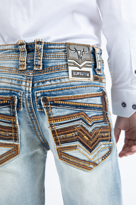 Holt Kid's Blue Slim Boot Cut Jeans