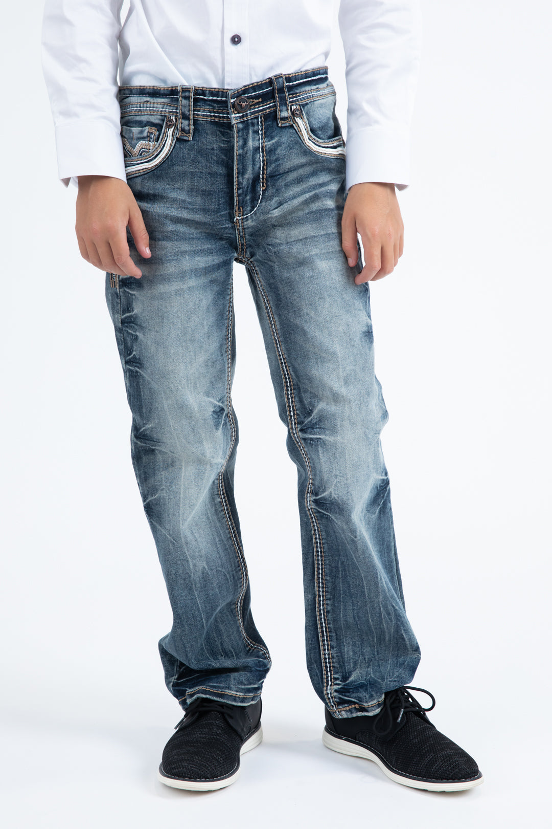 Holt Kid's Blue Slim Boot Cut Jeans