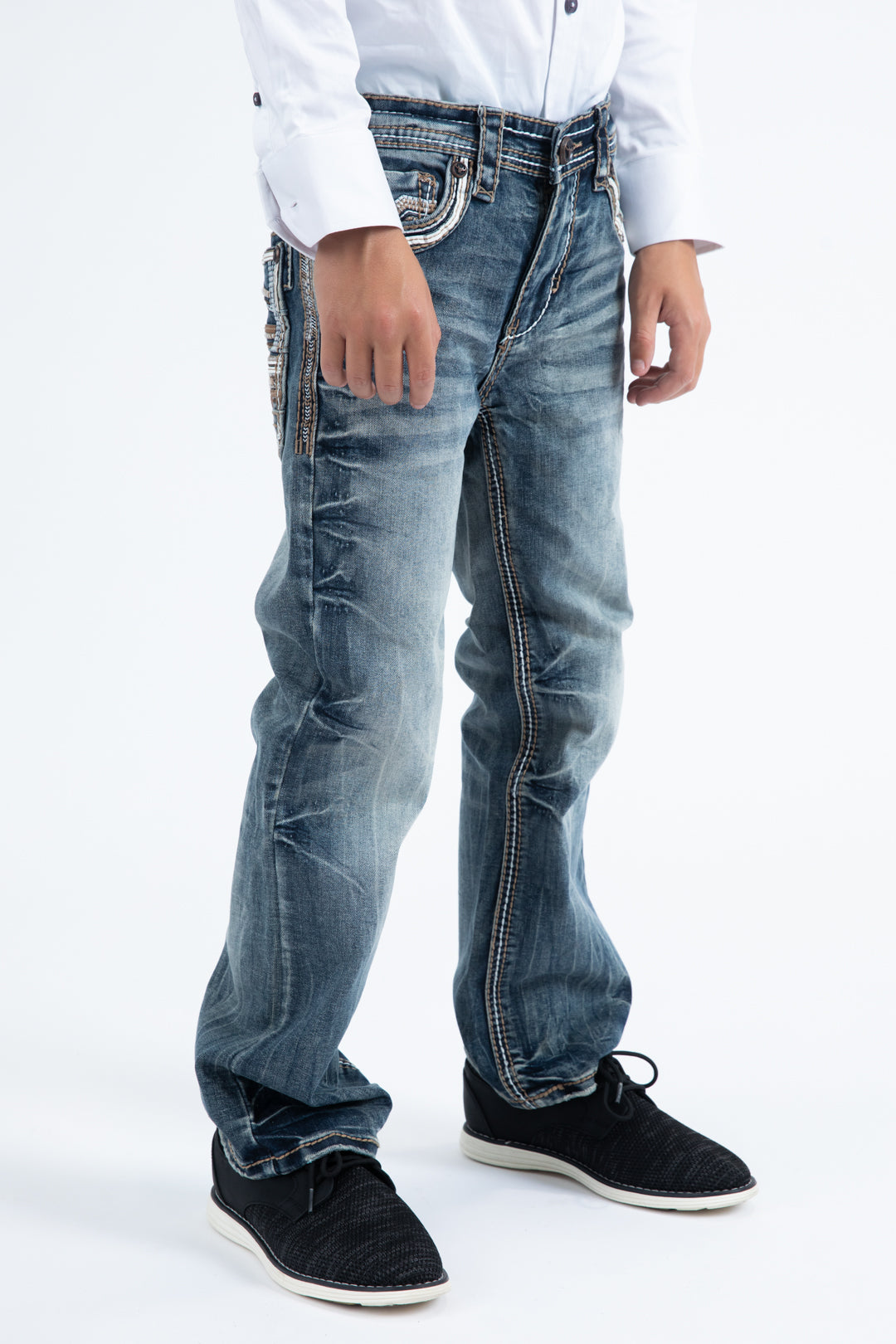 Holt Kid's Blue Slim Boot Cut Jeans