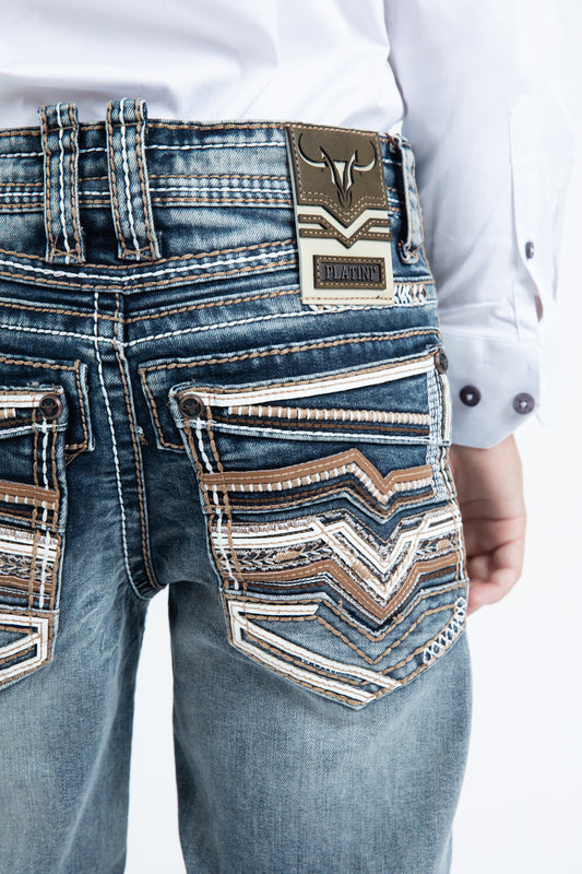 Holt Kid's Blue Slim Boot Cut Jeans