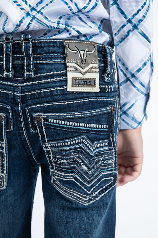 Holt Kid's Blue Slim Boot Cut Jeans