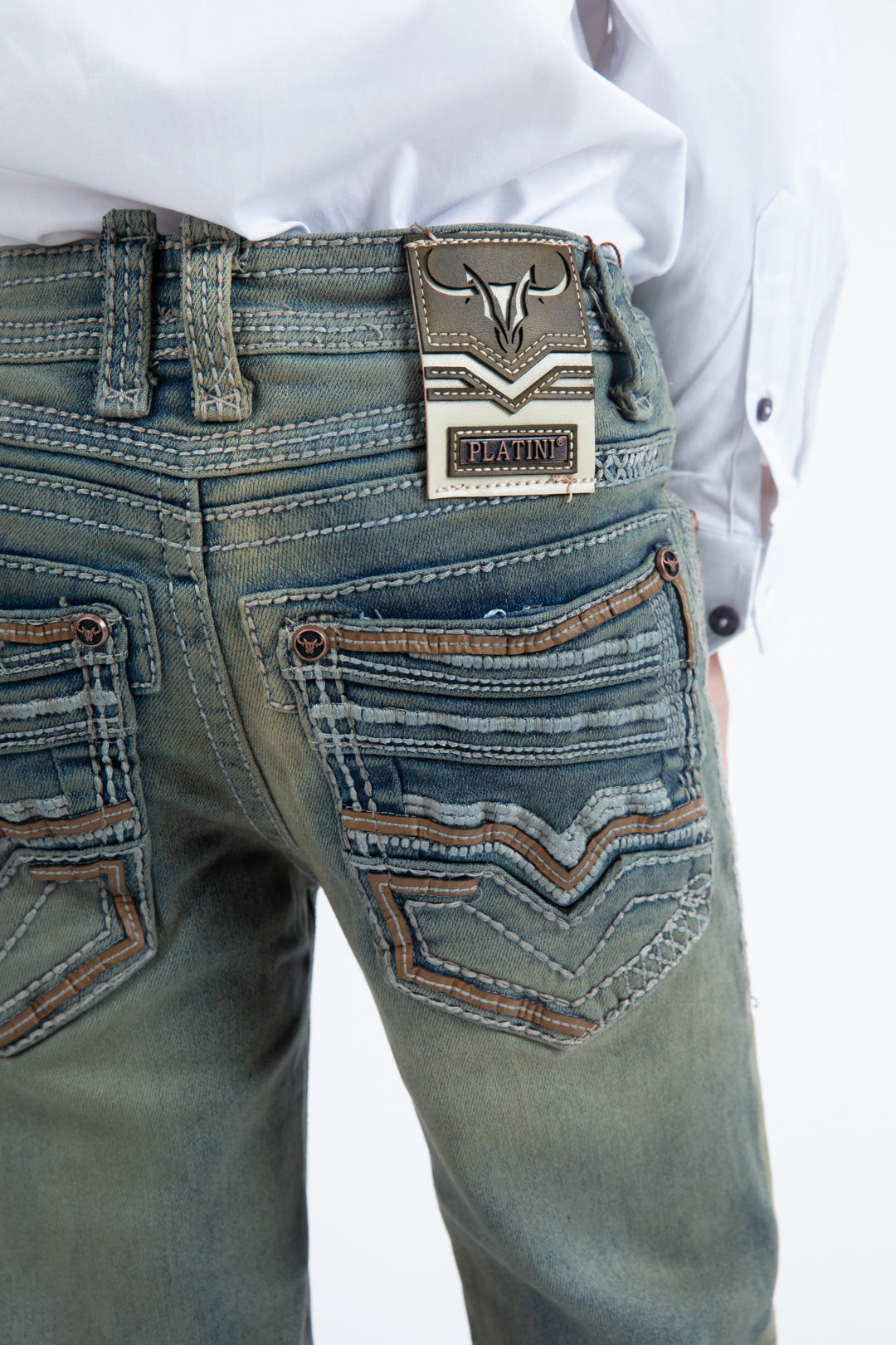 Holt Kid's Dark Stone Slim Boot Cut Jeans