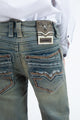 Holt Kid's Dark Stone Slim Boot Cut Jeans