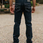 black slim boot cut jean men holt platini back