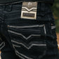 black slim boot cut jean men holt platini back pocket detail