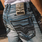 denim blue slim boot cut jean men holt platini back pocket detail