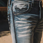 denim blue slim boot cut jean men holt platini front pocket detail