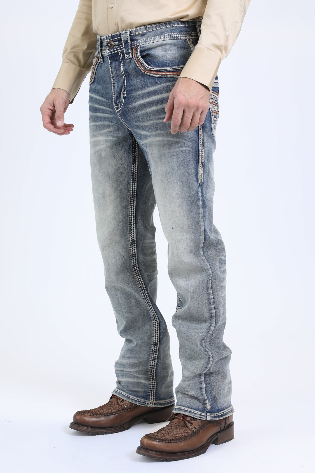 Holt Men's Blue Slim Boot Cut Jeans