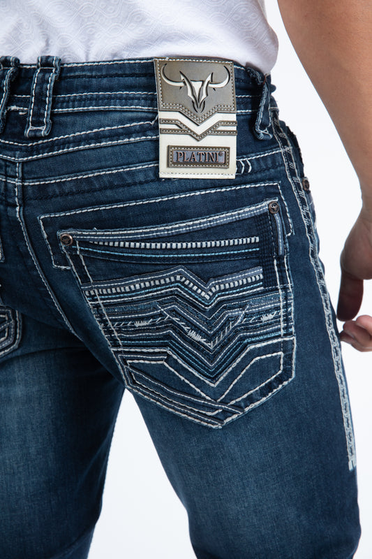 Holt Men's Blue Slim Boot Cut Jeans