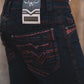 black slim boot cut jean men holt platini back pocket detail