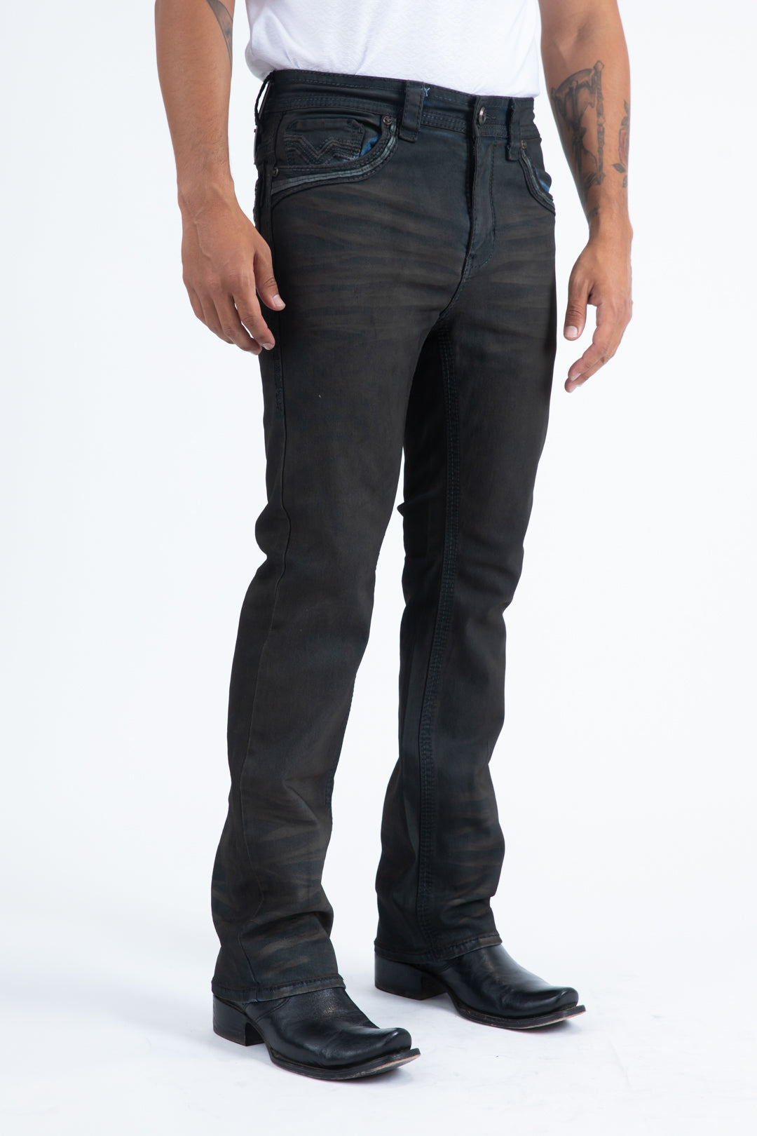 Holt Men's Dark Stone Slim Boot Cut Jeans