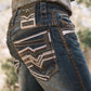indigo slim boot cut jean men holt platini back pocket detail