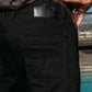 jet black slim boot cut jean men holt platini back pocket