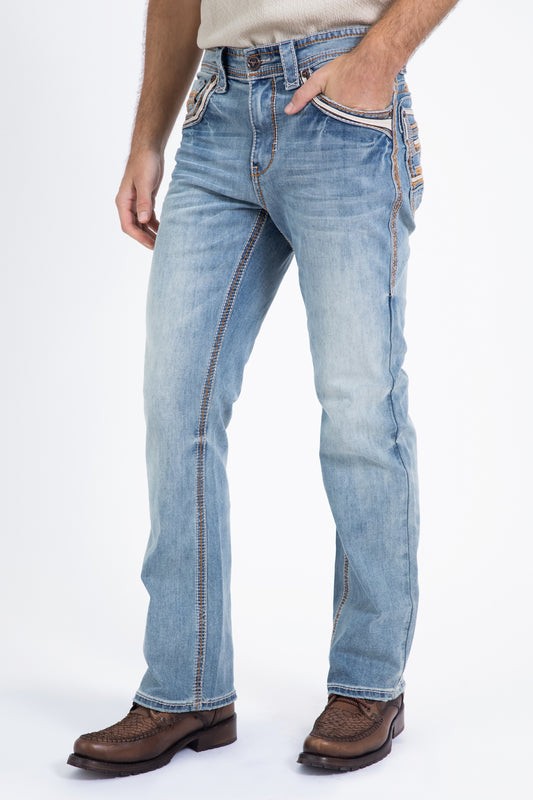 sky blue boot cut jean men holt platini lifestyle