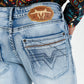 light blue boot cut jean men pocket detail platini