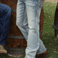light blue slim boot cut jean men holt platini