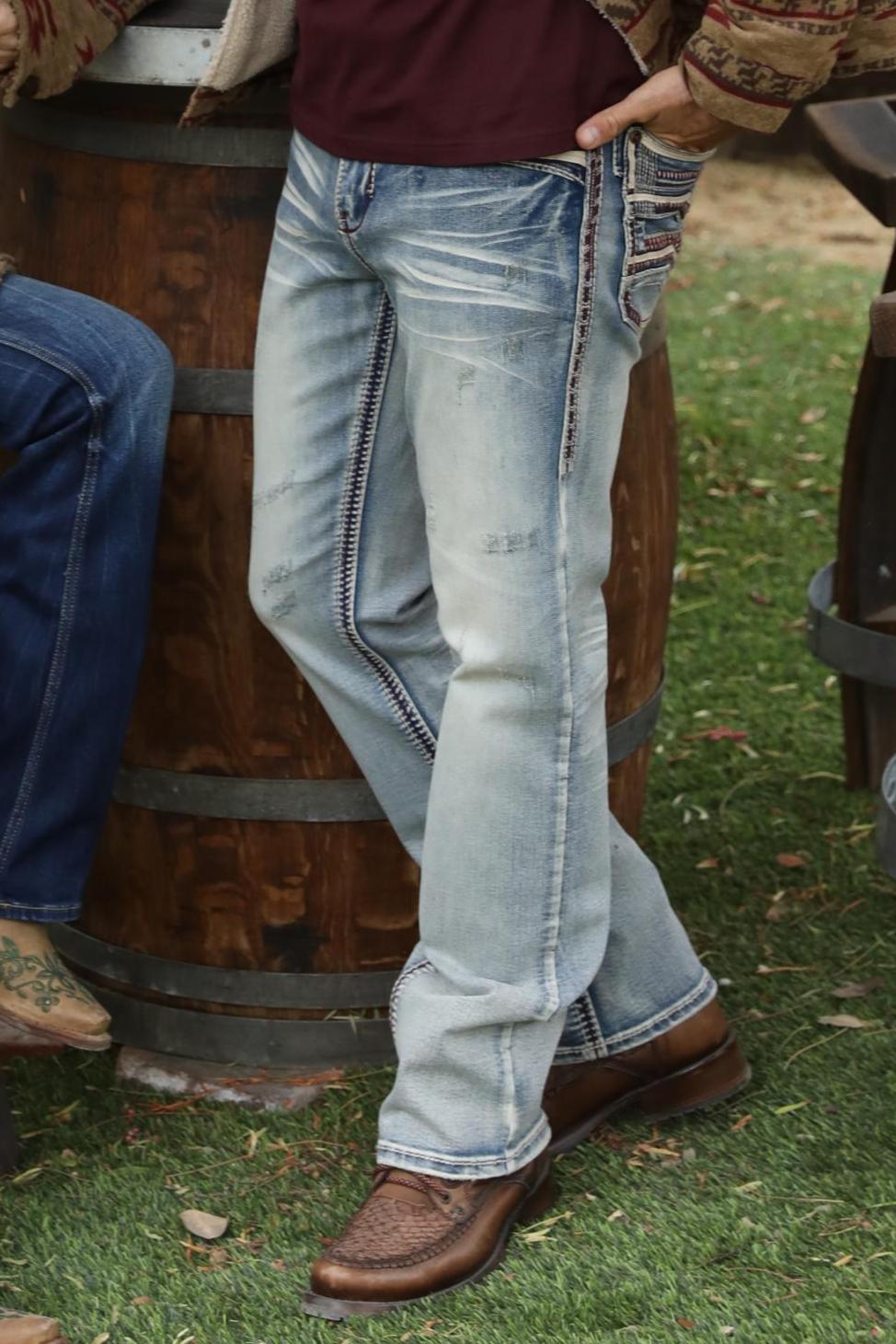 light blue slim boot cut jean men holt platini
