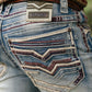 light blue slim boot cut jean men holt platini back pocket detail
