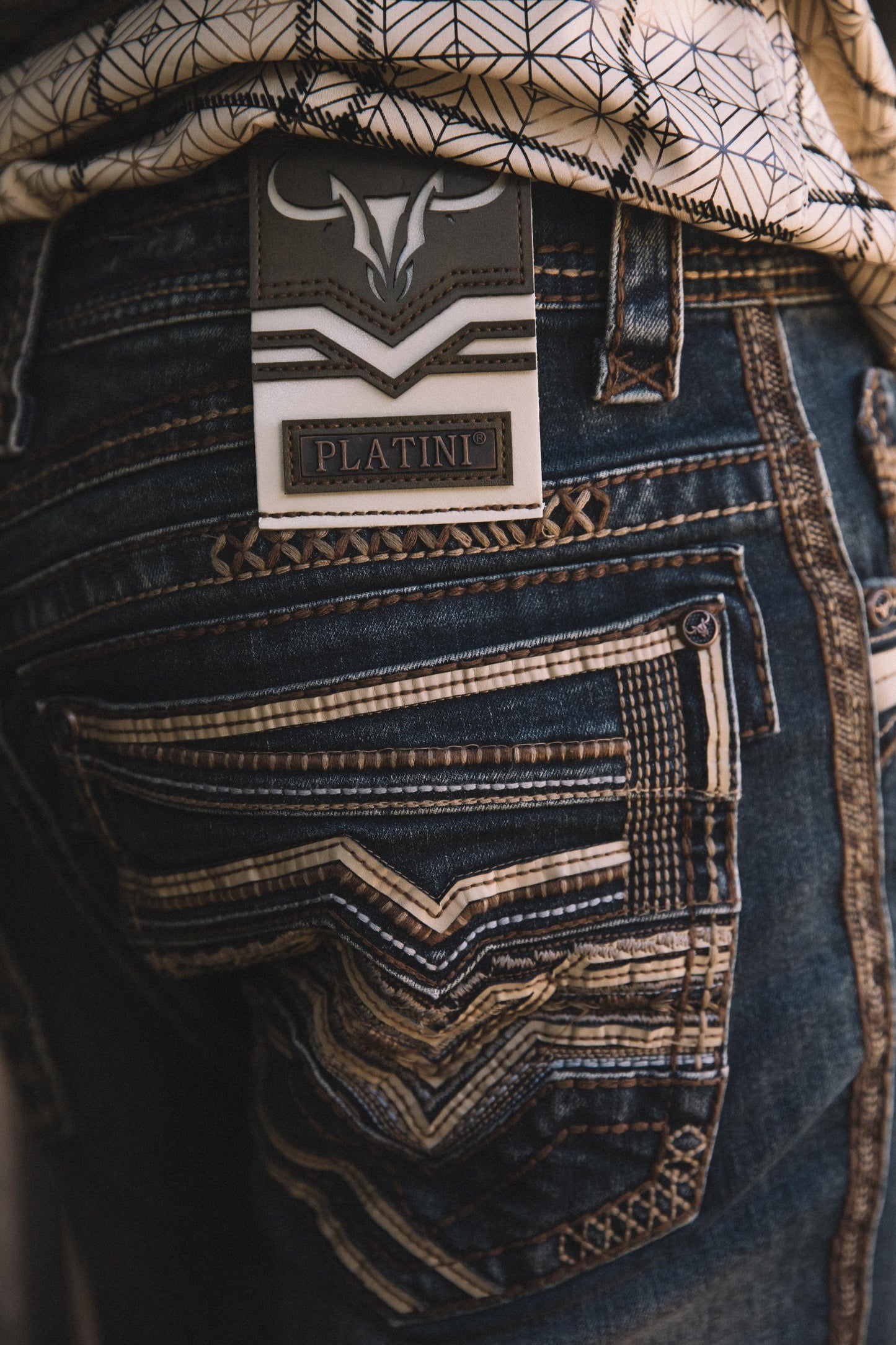 dark stone slim boot cut jean men holt platini back pocket