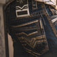 dark stone slim boot cut jean men holt platini back pocket detail
