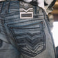 grey slim boot cut jean men holt platini back pocket detail