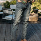 stone wash boot cut jean men holt platini detail