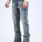 stone wash boot cut jean men holt platini
