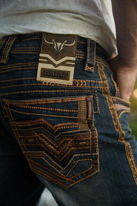 Holt Men's Dark Stone Slim Boot Cut Jeans