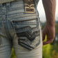 Holt Men's Light Blue Slim Boot Cut Jeans