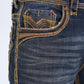 dark stone ridge chevron bootcut jean men platini back