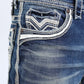 denim blue ridge chevron bootcut jean men platini close up front