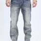 light blue slim bootcut jean men holt  ridge chevron platini front
