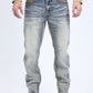 light denim blue slim boot cut jean men holt ridge chevron platini front