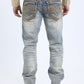 light denim blue slim boot cut jean men holt ridge chevron platini back
