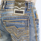 light denim blue slim boot cut jean men holt ridge chevron platini close up stitching pocket