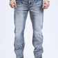 slate grey ridge chevron bootcut jean men platini front